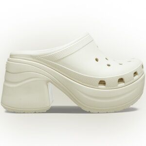 CROCS Cream Platform Heels